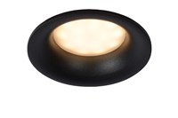 Lucide ZIVA - Recessed spotlight Bathroom - Ø 8,4 cm - 1xGU10 - IP44 - Black turned on