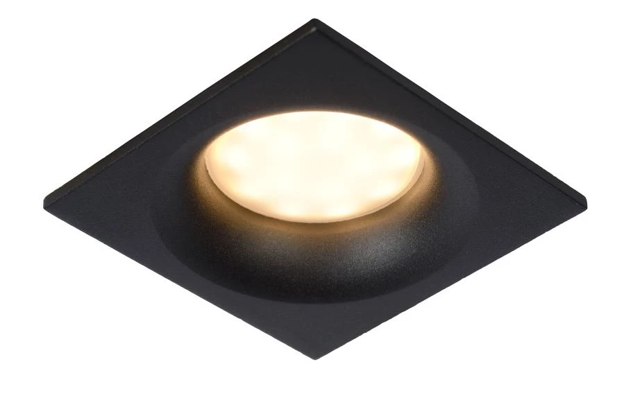 Lucide ZIVA - Foco empotrable en el suelo Baño - 1xGU10 - IP44 - Negro - encendido