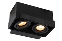 Lucide TRIMLESS - Recessed spotlight - 2xGU10 - Black turned on