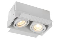 Lucide TRIMLESS - Recessed spotlight - 2xGU10 - White turned on 1