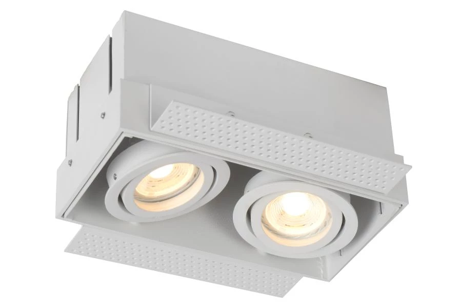 Lucide TRIMLESS - Recessed spotlight - 2xGU10 - White - turned on 1