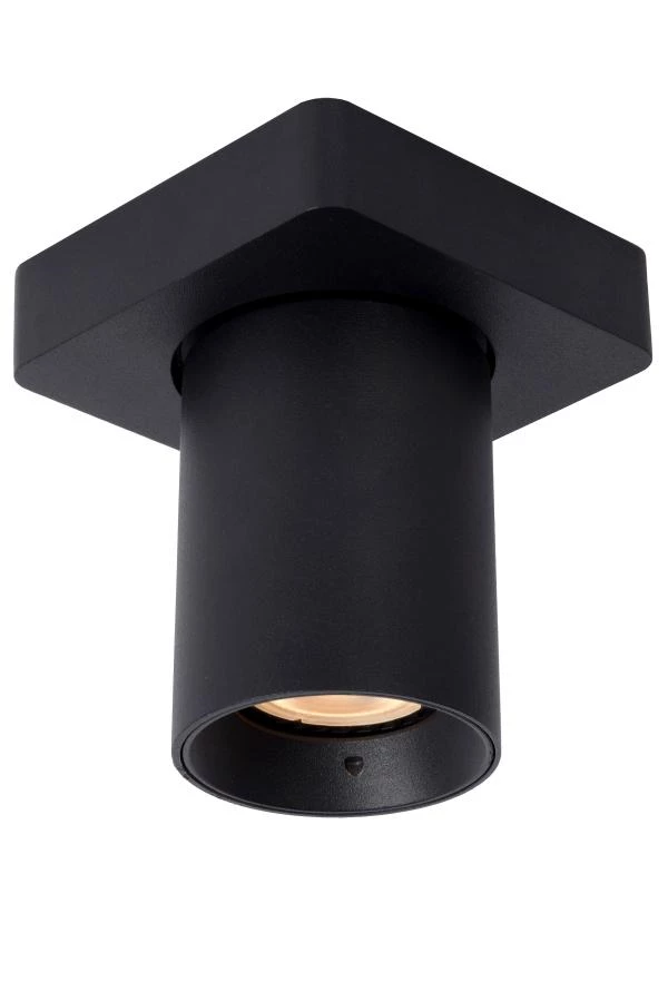 Lucide NIGEL - Ceiling spotlight - LED Dim to warm - GU10 - 1x5W 2200K/3000K - Black - turned on