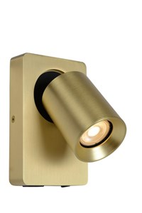 Lucide NIGEL - Bedside lamp / Wall light - LED Dim to warm - GU10 - 1x5W 2200K/3000K - With USB charging point - Matt Gold / Brass turned on 2