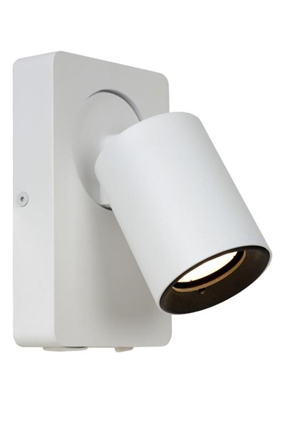 Lucide NIGEL - Bedside lamp / Wall light - LED Dim to warm - GU10 - 1x5W 2200K/3000K - With USB charging point - White