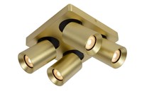 Lucide NIGEL - Plafondspot - LED Dim to warm - GU10 - 4x5W 2200K/3000K - Mat Goud / Messing aangezet 2