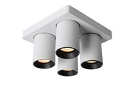 Lucide NIGEL - Ceiling spotlight - LED Dim to warm - GU10 - 4x5W 2200K/3000K - White turned on 1