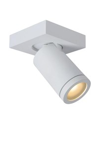 Lucide TAYLOR - Spot plafond Salle de bains - LED Dim to warm - GU10 - 1x5W 2200K/3000K - IP44 - Blanc allumé 1