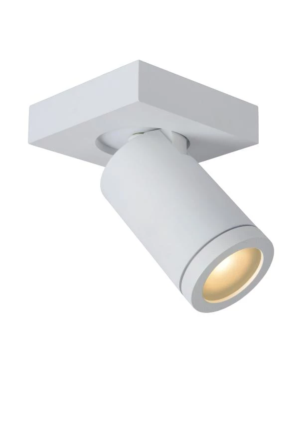 Lucide TAYLOR - Spot plafond Salle de bains - LED Dim to warm - GU10 - 1x5W 2200K/3000K - IP44 - Blanc - allumé 1