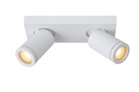 Lucide TAYLOR - Foco de techo Baño - LED Dim to warm - GU10 - 2x5W 2200K/3000K - IP44 - Blanco encendido 1