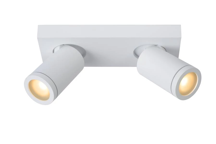 Lucide TAYLOR - Ceiling spotlight Bathroom - LED Dim to warm - GU10 - 2x5W 2200K/3000K - IP44 - White - turned on 1