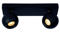 Lucide FAVORI - Spot plafond - 2xGU10 - Noir allumé