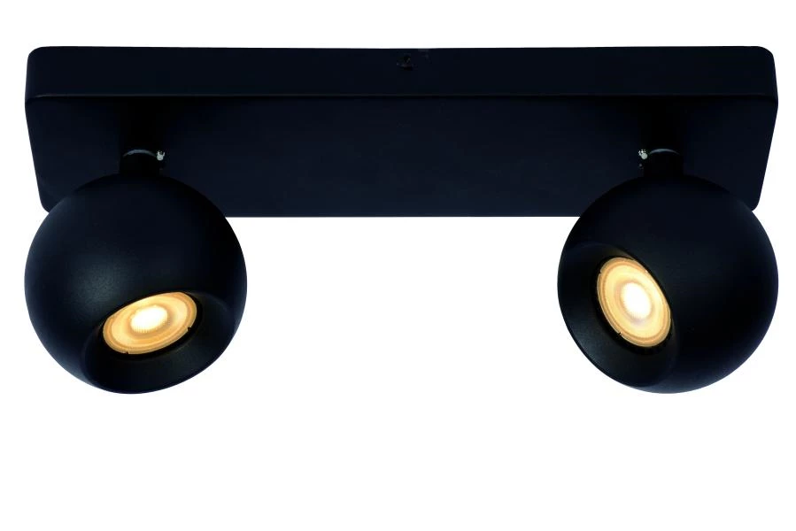 Lucide FAVORI - Spot plafond - 2xGU10 - Noir - allumé