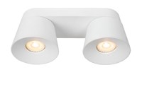 Lucide TRIGONO - Ceiling spotlight - 2xGU10 - White turned on 1