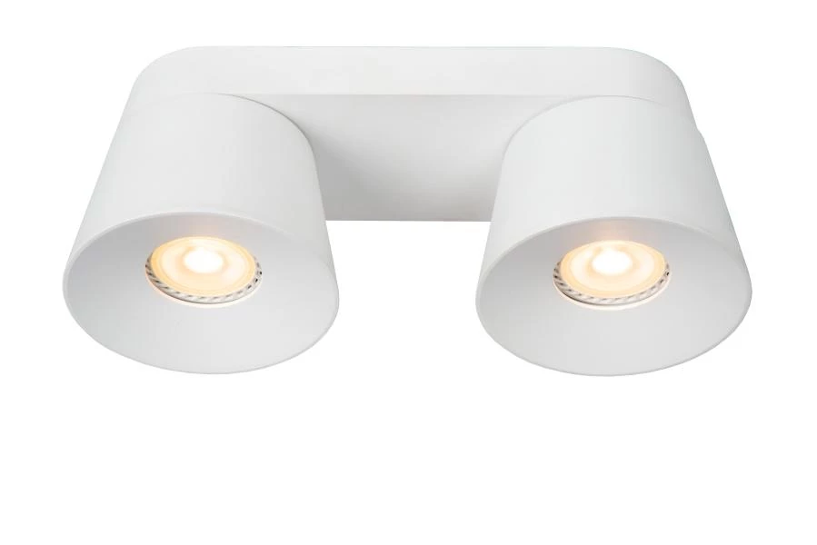 Lucide TRIGONO - Ceiling spotlight - 2xGU10 - White - turned on 1