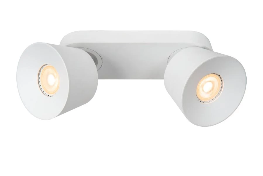 Lucide TRIGONO - Ceiling spotlight - 2xGU10 - White - turned on