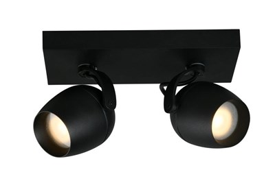 Lucide PRESTON - Spot plafond Salle de bains - 2xGU10 - IP44 - Noir