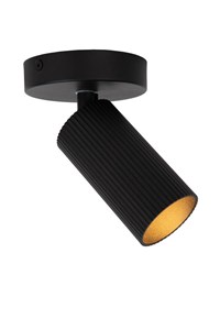 Lucide CLUBS - Ceiling spotlight - 1xGU10 - Black turned on