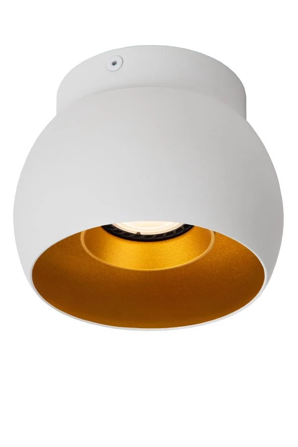 Lucide TORBEN - Ceiling spotlight - Ø 12,5 cm - 1xGU10 - White - turned on 1