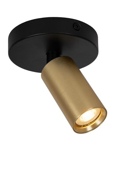 Lucide RITMO - Ceiling spotlight - Ø 10 cm - 1xGU10 (MR11) - Matt Gold / Brass