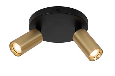 Lucide RITMO - Ceiling spotlight - Ø 15 cm - 2xGU10 (MR11) - Matt Gold / Brass