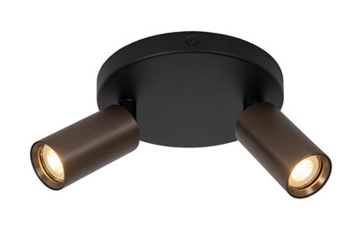 Lucide RITMO - Ceiling spotlight - Ø 15 cm - 2xGU10 (MR11) - Coffee