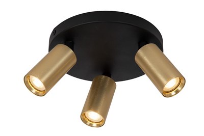 Lucide RITMO - Ceiling spotlight - Ø 18 cm - 3xGU10 (MR11) - Matt Gold / Brass