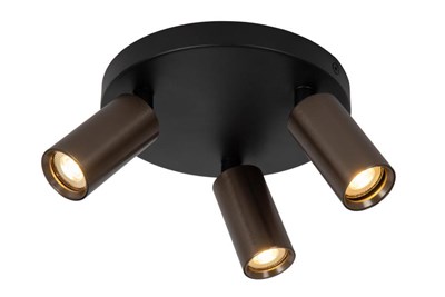 Lucide RITMO - Ceiling spotlight - Ø 18 cm - 3xGU10 (MR11) - Coffee