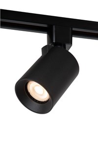 Lucide TRACK NIGEL Track spot - 1-circuit Track lighting system - 1xGU10 - Black (Extension) turned on