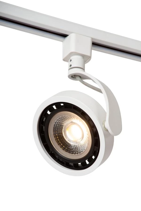 Lucide TRACK DORIAN Track spot - 1-circuit Track lighting system - 1xES111 - White (Extension) - turned on 1