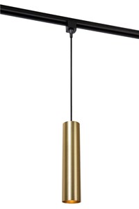 Lucide TRACK FLORIS Hanglamp - 1-fase Railsysteem / Railverlichting - 1xGU10 - Mat Goud / Messing (Uitbreiding) aangezet 2