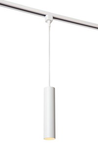 Lucide TRACK FLORIS Hanglamp - 1-fase Railsysteem / Railverlichting - 1xGU10 - Wit (Uitbreiding) aangezet 1