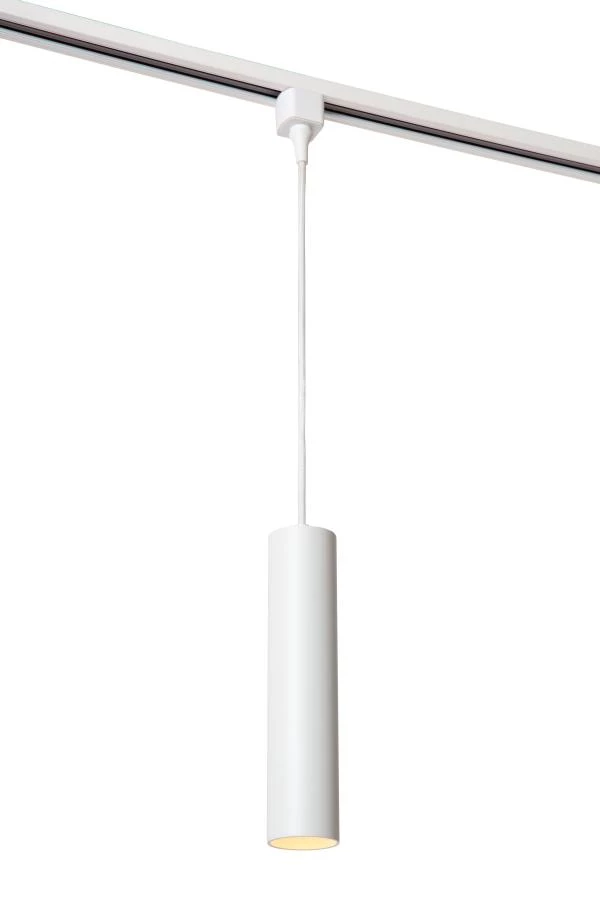 Lucide TRACK FLORIS Hanglamp - 1-fase Railsysteem / Railverlichting - 1xGU10 - Wit (Uitbreiding) - aangezet 1