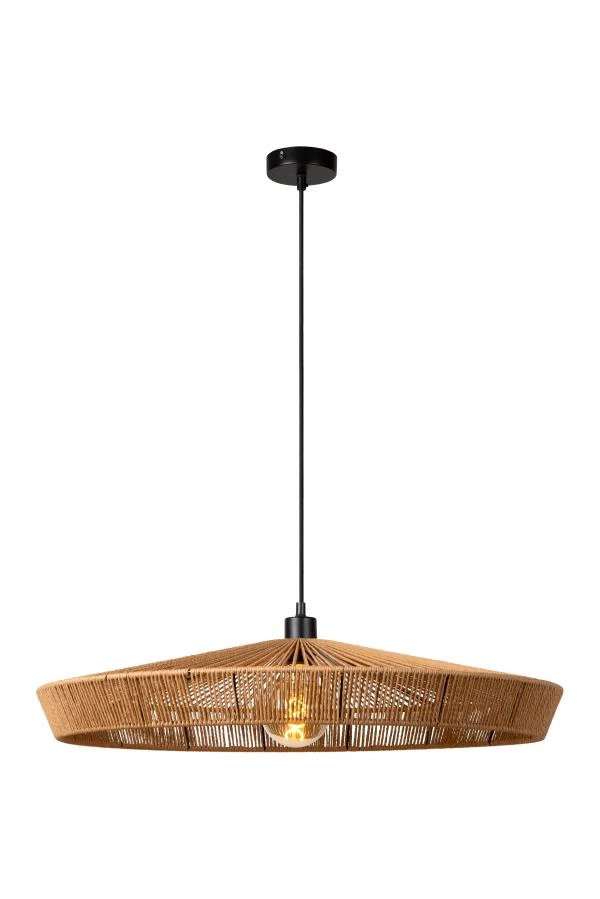 Lucide YUNKAI - Hanglamp - Ø 70 cm - 1xE27 - Naturel - aangezet 2