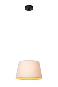 Lucide WOOLLY - Lámpara colgante - Ø 28 cm - 1xE27 - Beige encendido 8