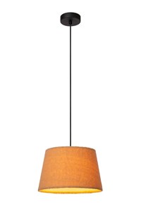 Lucide WOOLLY - Suspension - Ø 28 cm - 1xE27 - Jaune Ocre allumé 4