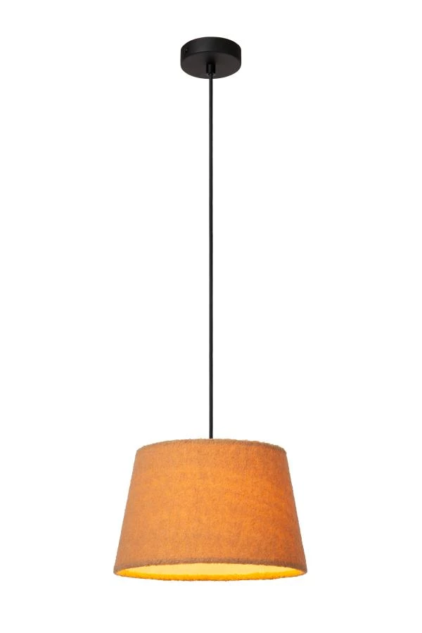 Lucide WOOLLY - Suspension - Ø 28 cm - 1xE27 - Jaune Ocre - allumé 4