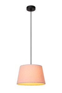 Lucide WOOLLY - Pendelleuchten - Ø 28 cm - 1xE27 - Rosa eingeschaltet 6