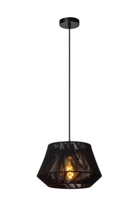 Lucide JESSICA - Hanglamp - Ø 30 cm - 1xE27 - Zwart aangezet