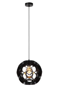 Lucide HANNELORE - Suspension - Ø 30 cm - 1xE27 - Noir allumé