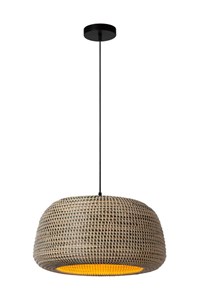 Lucide Premium MADUKA - Pendant light - 1xE27 - Brown turned on 3