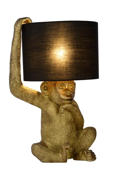 Lucide EXTRAVAGANZA CHIMP - Tafellamp - Ø 30 cm - 1xE14 - Zwart