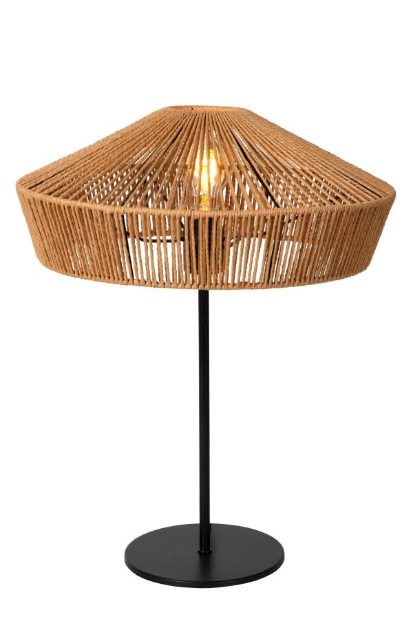 Lucide YUNKAI - Table lamp - Ø 40 cm - 1xE27 - Natural - turned on 2