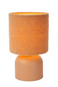 Lucide WOOLLY - Lámpara de mesa - Ø 16 cm - 1xE14 - Ocre encendido 4