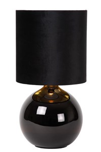 Lucide ESTERAD - Table lamp - Ø 24 cm - 1xE14 - Black turned on