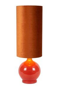 Lucide ESTERAD - Floor lamp - Ø 34 cm - 1xE27 - Orange turned on 3