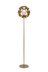 Lucide HANNELORE - Lampadaire - Ø 30 cm - 1xE27 - Or Mat / Laiton allumé 2