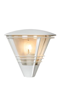 Lucide LIVIA - Wandlamp Binnen/Buiten - 1xE27 - IP44 - Wit aangezet 1