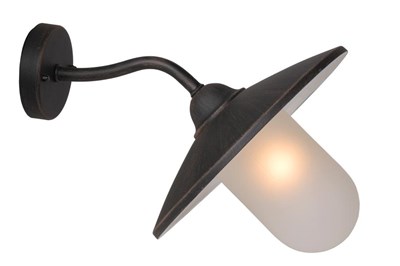 Lucide ARUBA - Wandlamp Binnen/Buiten - Ø 30 cm - 1xE27 - IP44 - Roest bruin