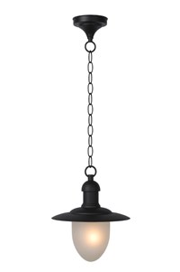 Lucide ARUBA - Suspension Intérieur/Extérieur - Ø 25 cm - 1xE27 - IP44 - Noir allumé