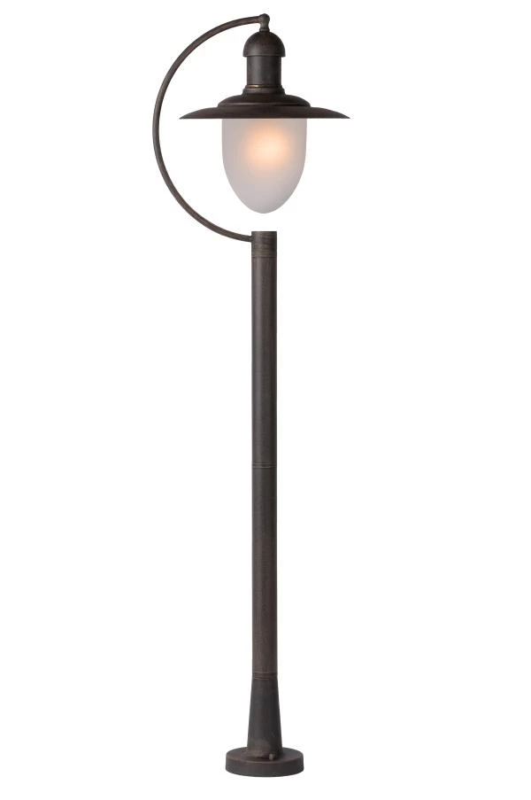 Lucide ARUBA - Lanterne / lampadaire exterieur - Ø 25 cm - 1xE27 - IP44 - Rouille - allumé 7